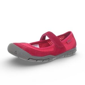 Keen Mercer Mary Jane CNX Shoe in Red Suede & Mesh Women’s Size 6